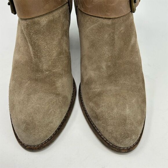 Aquatalia Women's Beige Light Brown Suede Ankle Boots Size 8.5 High Heel - Picture 6 of 13